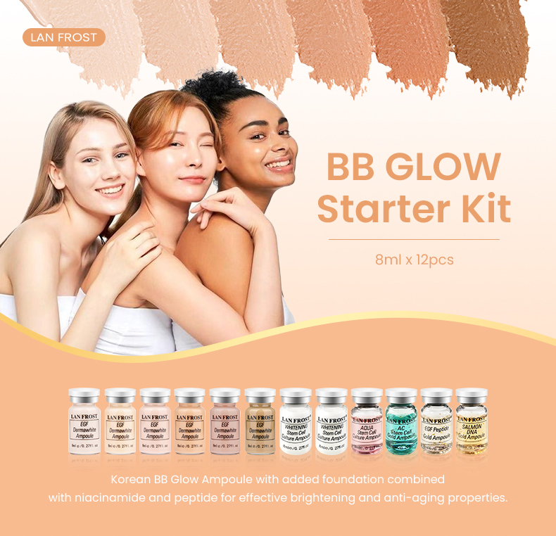 BB Facial Glow Starter Kit Hydration Serum Foundation and Booster Mix 12 Vials