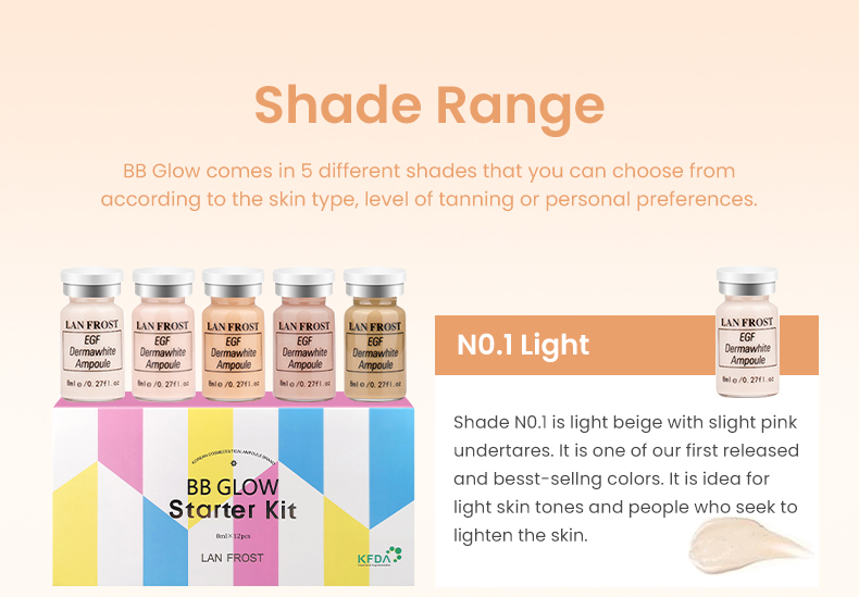 BB Facial Glow Starter Kit Hydration Serum Foundation and Booster Mix 12 Vials