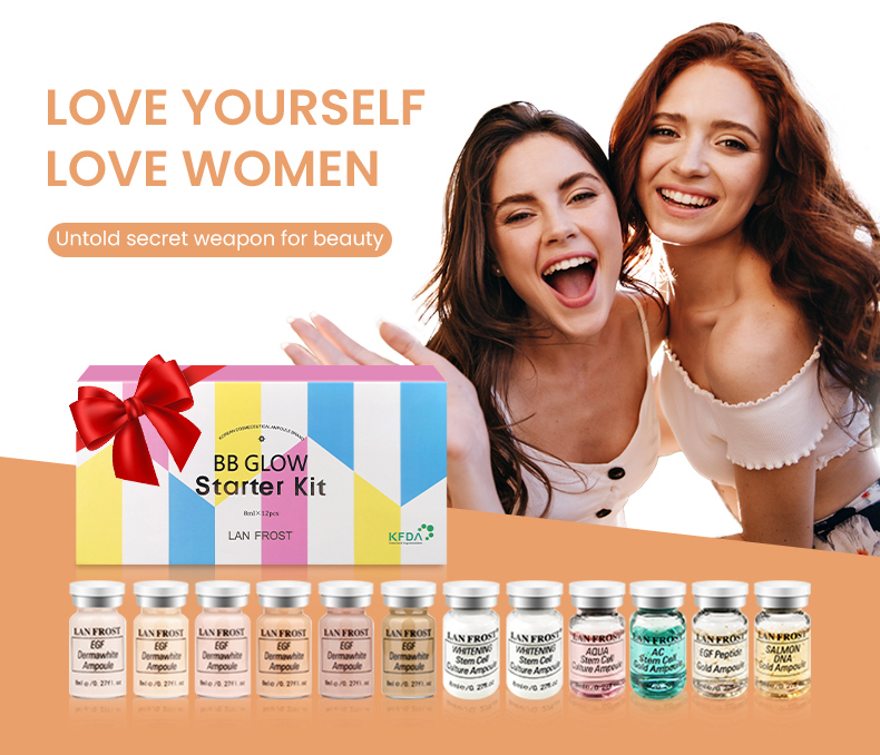 BB Facial Glow Starter Kit Hydration Serum Foundation and Booster Mix 12 Vials