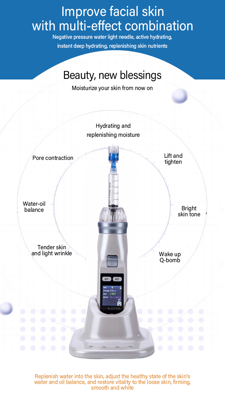 EZ Injector | Portable Gun Injection For Skin Care | Negative Pressure Hydrolifting Device | Skin Tightening and Wrinkle Removal